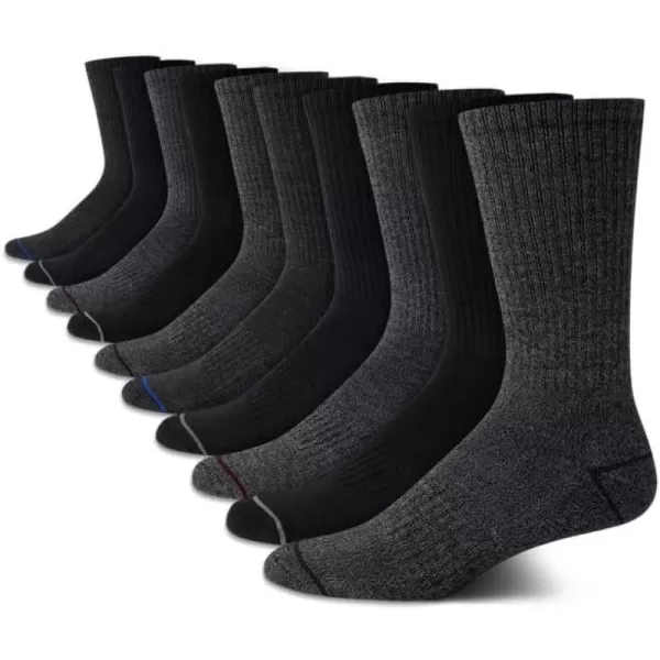 Nautica Mens Dress Socks  LightCushion Crew Socks 10 PackBlackGray