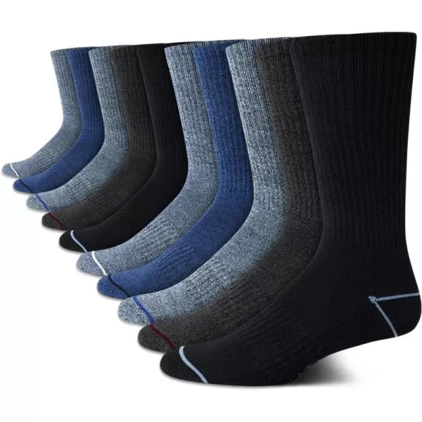 Nautica Mens Dress Socks  LightCushion Crew Socks 10 PackBlue Assorted