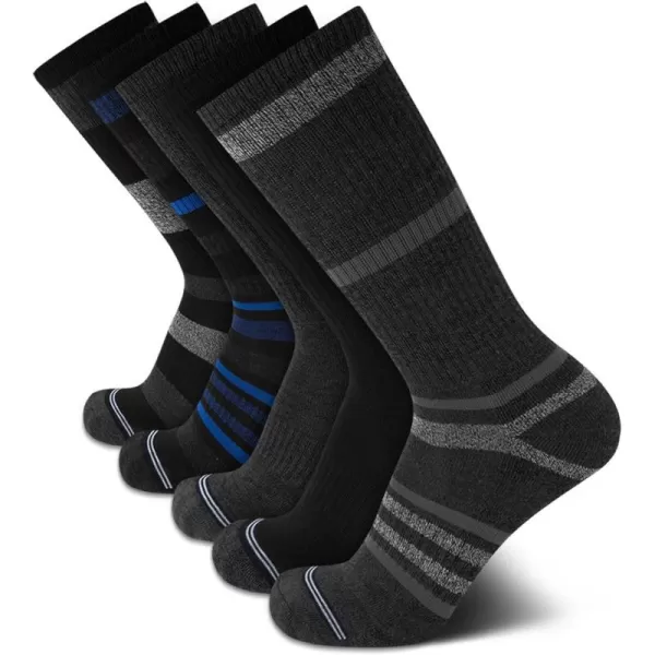 Nautica Mens Dress Socks  LightCushion Crew Socks 5 PackBlackBlue