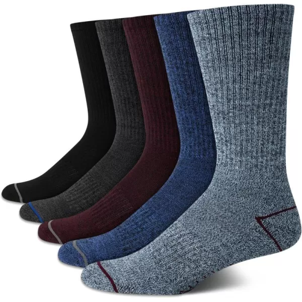 Nautica Mens Dress Socks  LightCushion Crew Socks 5 PackMulti