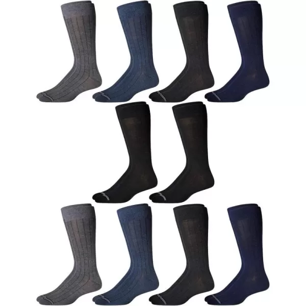 Nautica Mens Dress Socks nbsp Solid Crew Socks 10 PackMulti 310 Pack