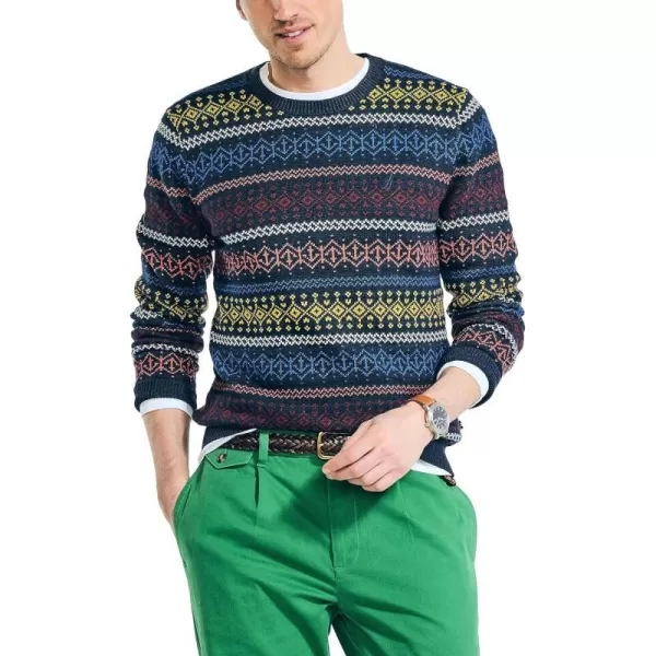 Nautica Mens Fair Isle Crewneck SweaterNavy Seas