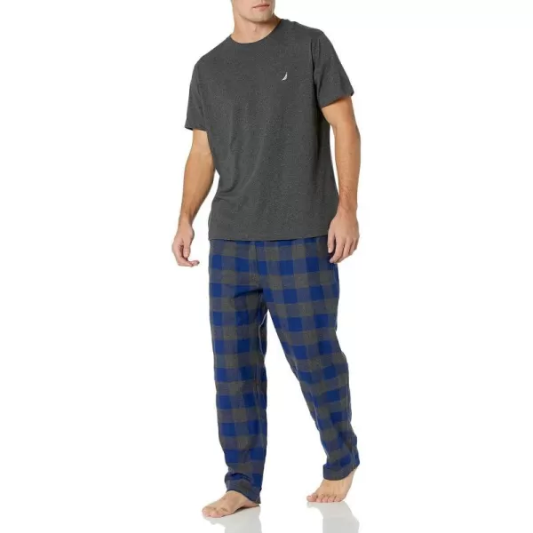 Nautica Mens Flannel Pajama SetCharcoal Heather