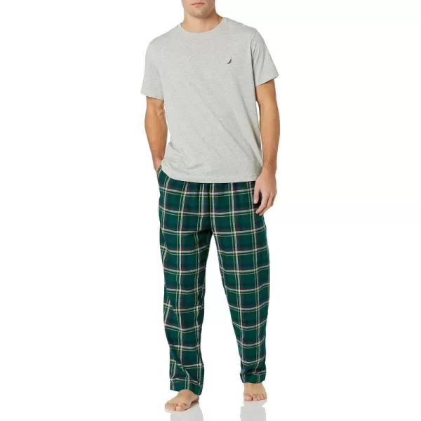 Nautica Mens Flannel Pajama SetGrey Heather