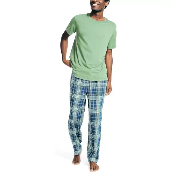 Nautica Mens Flannel Plaid Pajama Pant SetSeaside Green