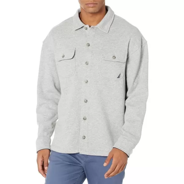 Nautica Mens Fleece Buttonup ShirtGrey Heather