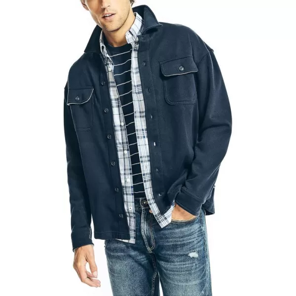 Nautica Mens Fleece Buttonup ShirtNavy