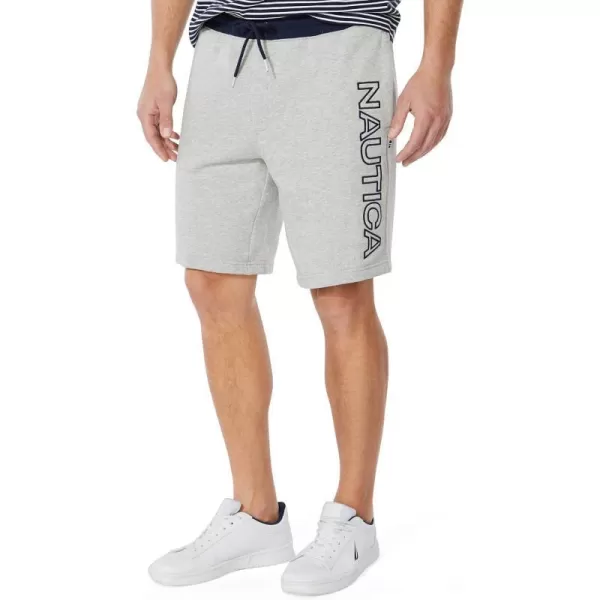 Nautica Mens Fleece Logo ShortsGrey Heather