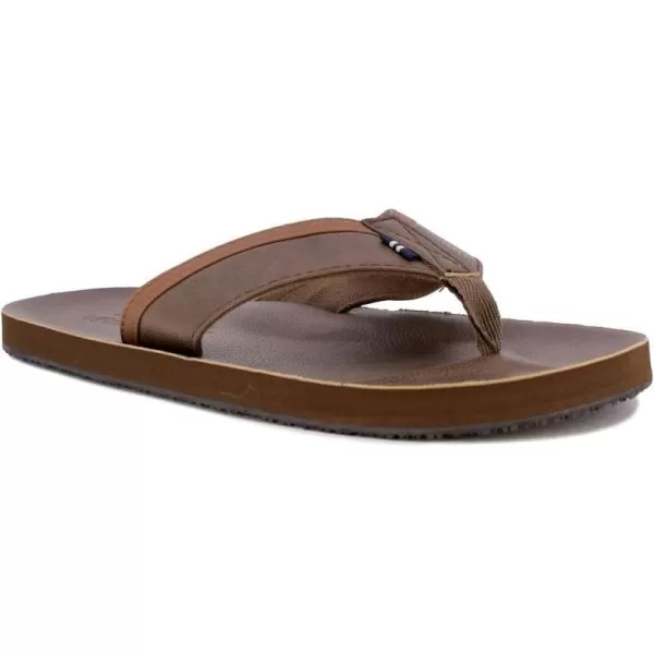 Nautica Mens Flip Flop Beach Sandal Boat Slide Water SlippersAdainbrown Tan