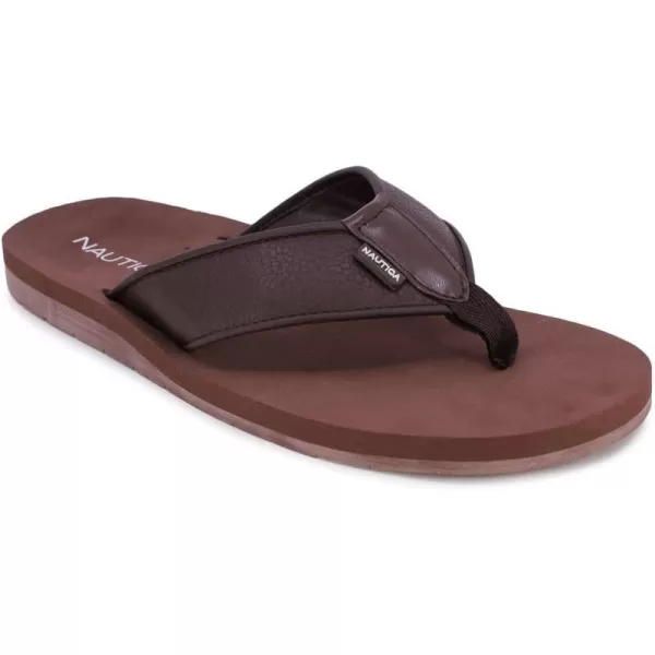 Nautica Mens Flip Flop Beach Sandal Boat Slide Water SlippersBanksbrown