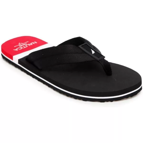 Nautica Mens Flip Flop Beach Sandal Boat Slide Water SlippersBradly Black