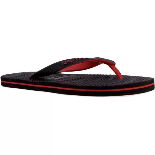 Nautica Mens Flip Flop Beach Sandal Boat Slide Water SlippersJirenblack Red