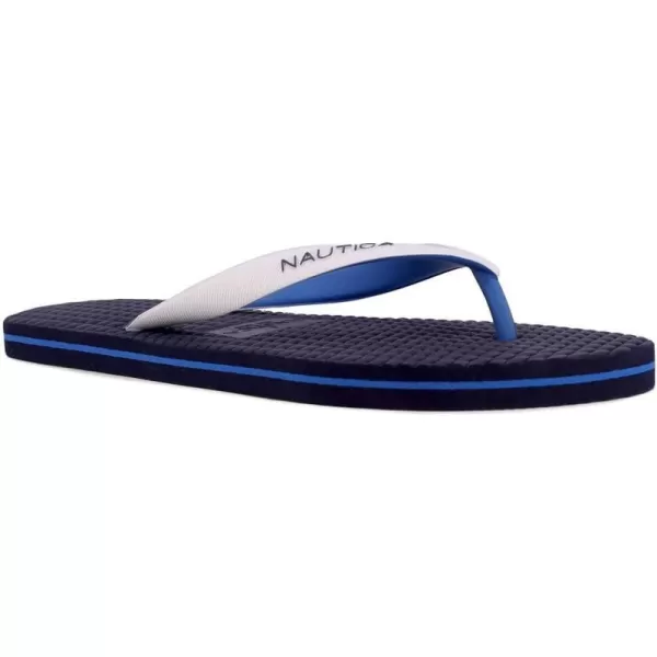 Nautica Mens Flip Flop Beach Sandal Boat Slide Water SlippersJirennavy White