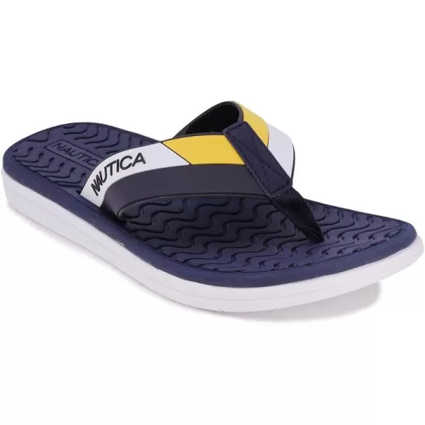 Nautica Mens Flip Flop Beach Sandal Boat Slide Water SlippersNeale 2navyYellow