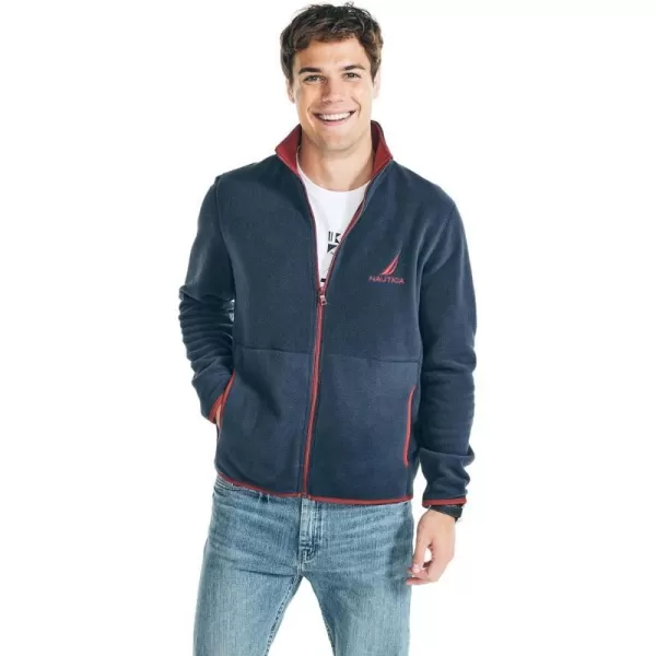 Nautica Mens FullZip Mock Neck Fleece SweatshirtNautex Collection FallWinter 2024 Navyseas