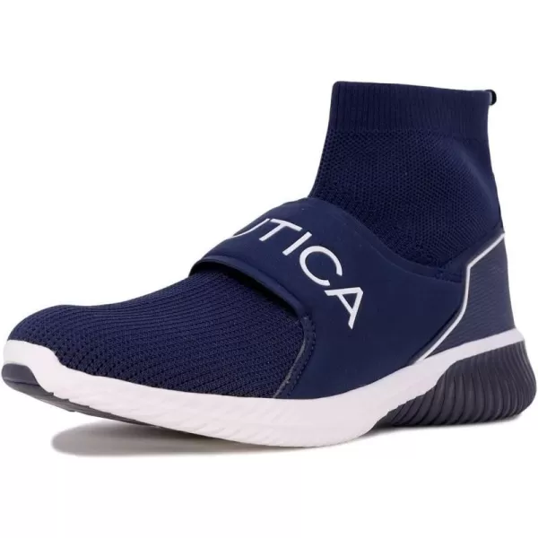 Nautica Mens High Sock Sneaker with Enhanced Ankle Support  SlipOn amp LaceUp Design for Comfort and StyleAnellonavy White