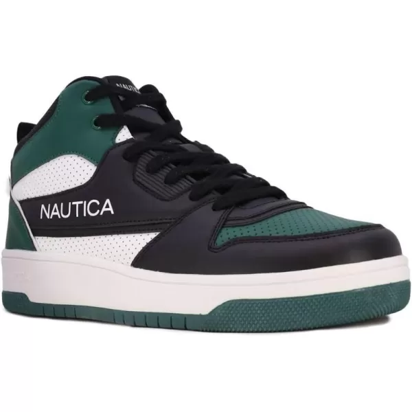 Nautica Mens HighTop Fashion Sneakers  LaceUp Trainers for Stylish Basketball Style and Comfortable Walking ShoesOakfordClifftopevergreen Black