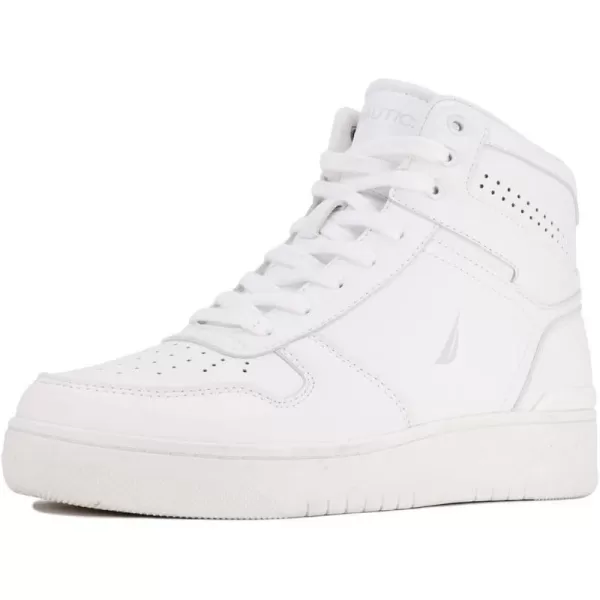 Nautica Mens HighTop Fashion Sneakers  LaceUp Trainers for Stylish Basketball Style and Comfortable Walking ShoesOakfordOakfordwhite