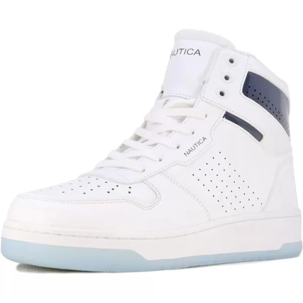 Nautica Mens HighTop Fashion Sneakers  LaceUp Trainers for Stylish Basketball Style and Comfortable Walking ShoesOakfordOakfordwhite Blue