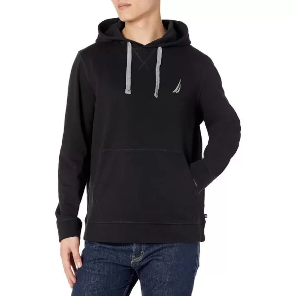 Nautica Mens JClass Logo Fleece HoodieTrue Black