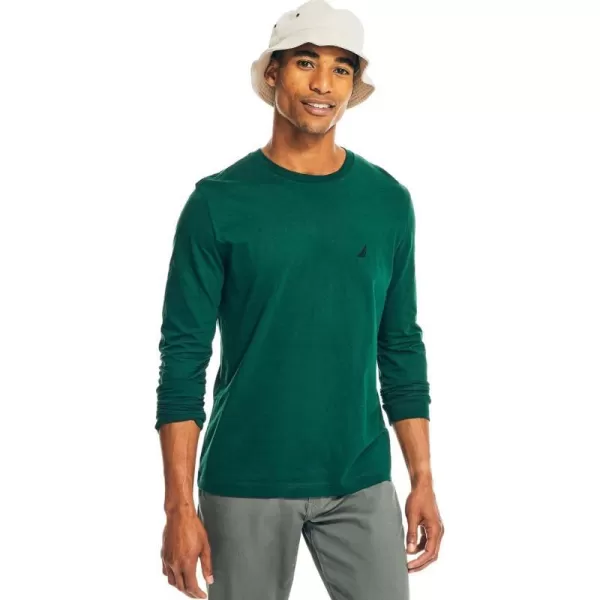 Nautica Mens JClass Logo Long Sleeve TShirt2024 Collection Hunter Green