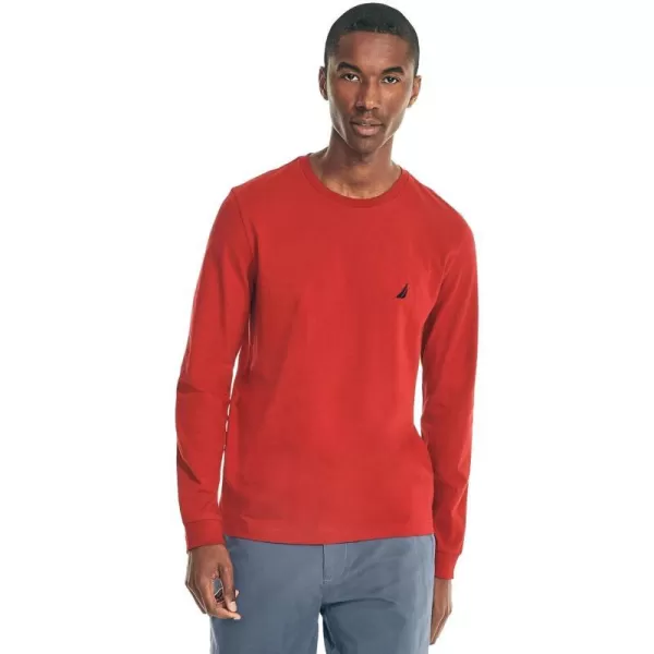 Nautica Mens JClass Logo Long Sleeve TShirt2024 Collection Nautica Red