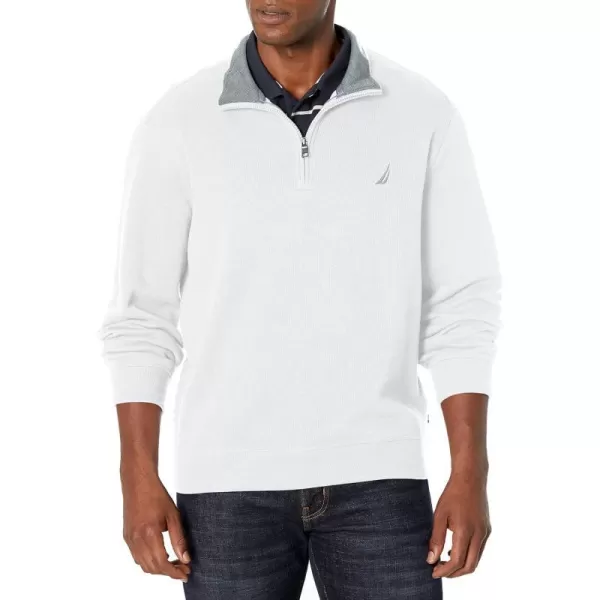 Nautica Mens JClass QuarterZip FleeceBright White