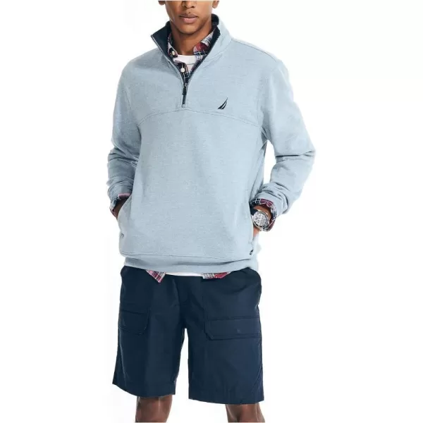 Nautica Mens JClass QuarterZip FleeceDeep Anchor Heather