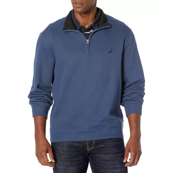 Nautica Mens JClass QuarterZip FleeceLapis Blue