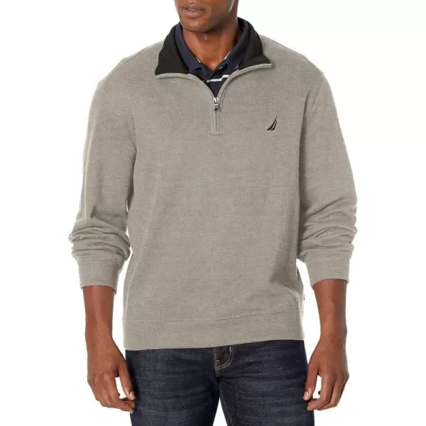 Nautica Mens JClass QuarterZip FleeceStone Grey Heather