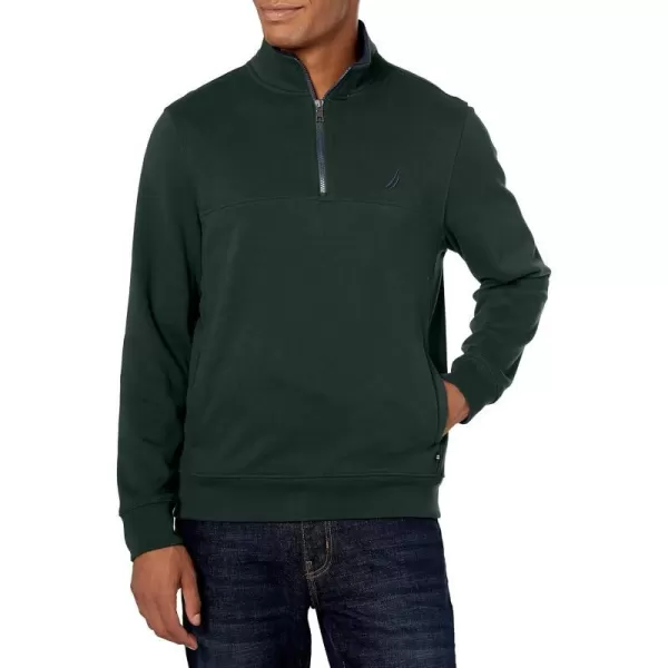 Nautica Mens JClass QuarterZip FleeceTrue Kelp Seas