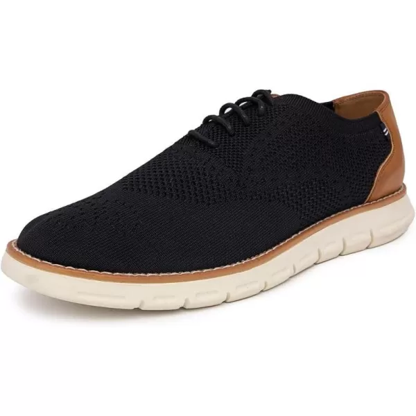 Nautica Mens Knit Dress Oxford LaceUp Sneakers Stylish Comfortable and Ideal for Business or Casual WalkingBlack Knit 1