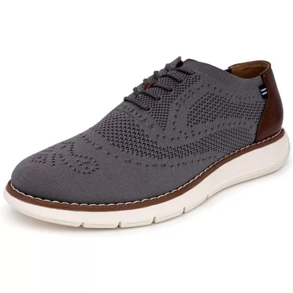 Nautica Mens Knit Dress Oxford LaceUp Sneakers Stylish Comfortable and Ideal for Business or Casual WalkingGrey Knit 1