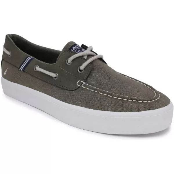 Nautica Mens LaceUp Boat Shoe TwoEyelet Casual Loafer Fashion Sneaker  GalleyMaladdusty Olive