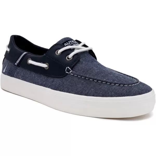 Nautica Mens LaceUp Boat Shoe TwoEyelet Casual Loafer Fashion Sneaker  GalleyMaladnavy