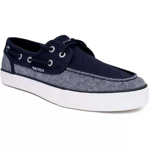 Nautica Mens LaceUp Boat Shoe TwoEyelet Casual Loafer Fashion Sneaker  GalleyNavy Mix