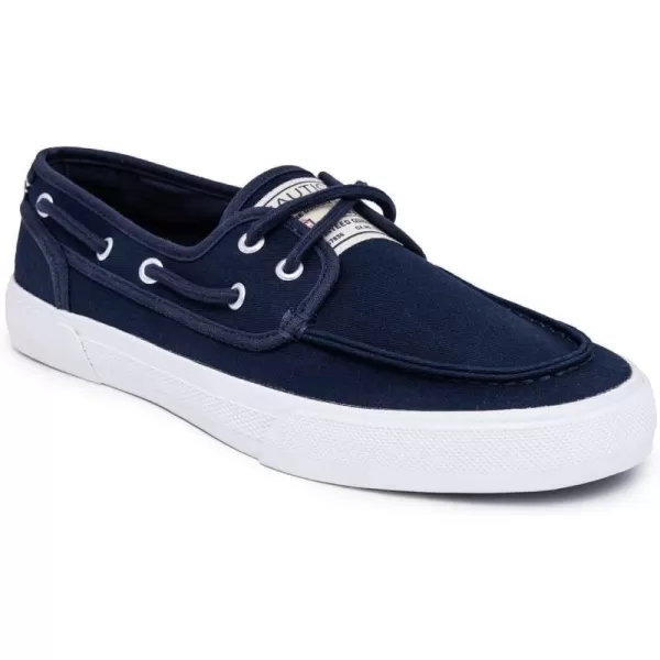 Nautica Mens LaceUp Boat Shoe TwoEyelet Casual Loafer Fashion Sneaker  GalleyNavy Twill