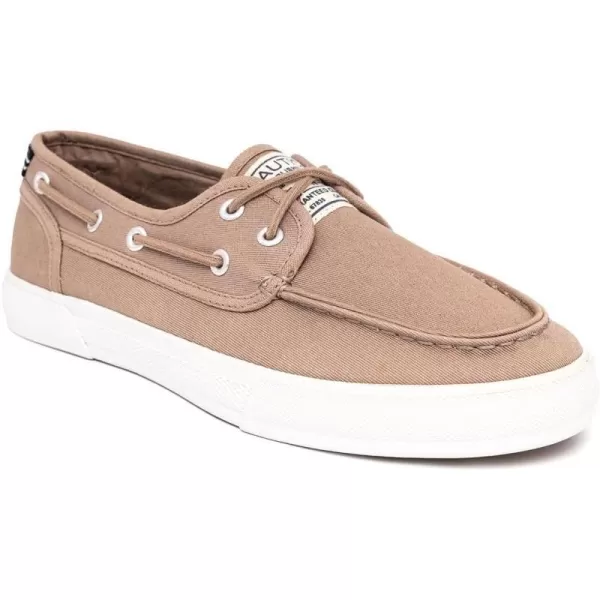 Nautica Mens LaceUp Boat Shoe TwoEyelet Casual Loafer Fashion Sneaker  GalleyTan Twill