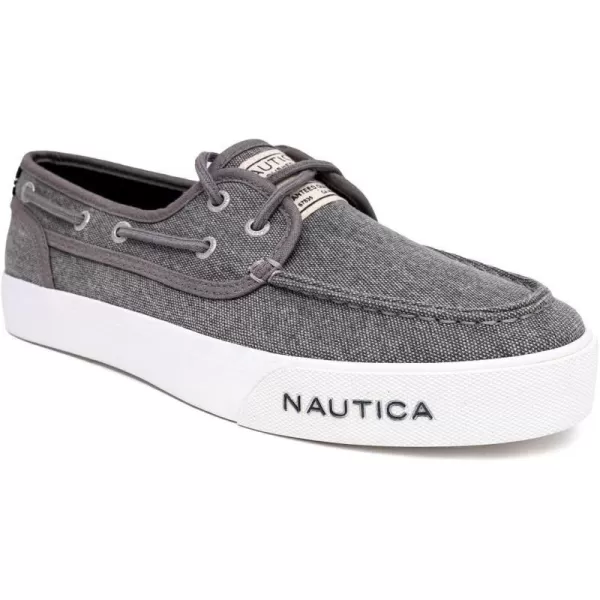 Nautica Mens LaceUp Boat Shoe TwoEyelet Casual Loafer Fashion Sneaker  GalleyWashed Grey