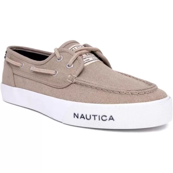 Nautica Mens LaceUp Boat Shoe TwoEyelet Casual Loafer Fashion Sneaker  GalleyWashed Tan