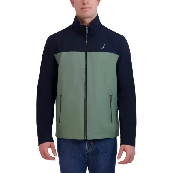 Nautica Mens Lightweight Windbreaker Stretch Athletic Outdoor Full Zip Bomber Golf JacketSea Green Navy