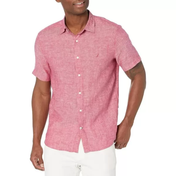 Nautica Mens Linen ShirtCerise