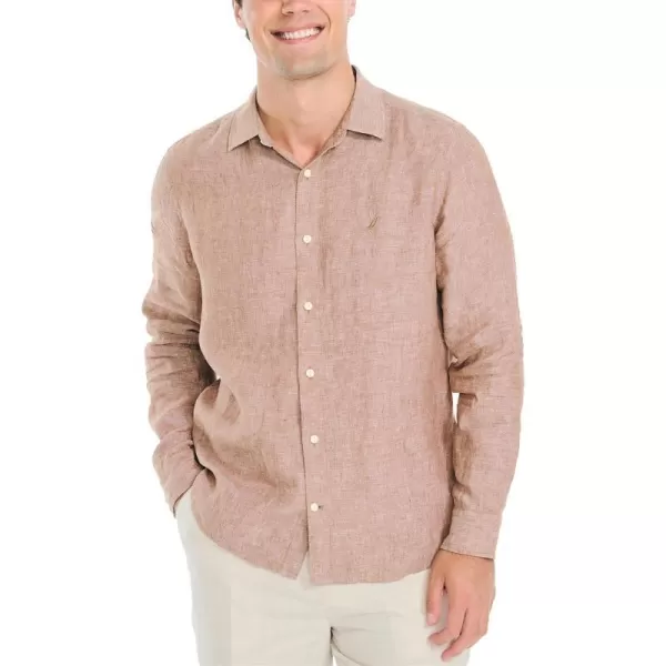 Nautica Mens Linen ShirtCoconut Shell