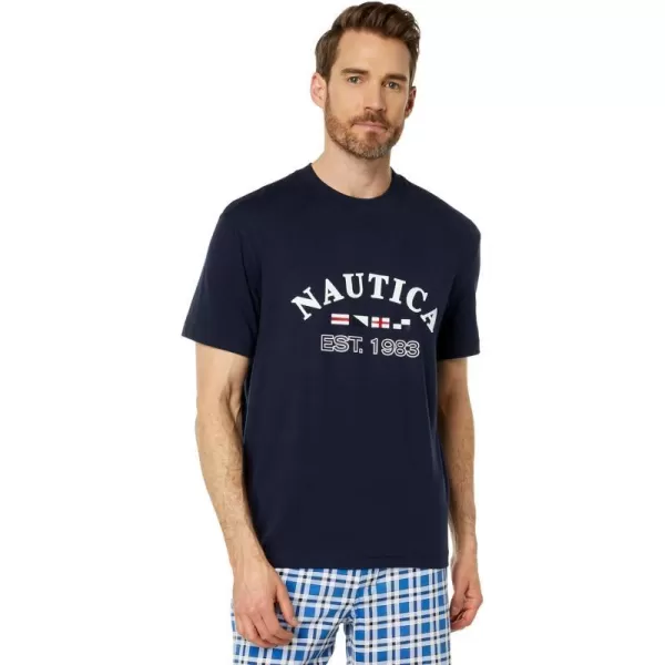 Nautica Mens Logo Graphic Sleep TShirtNavy