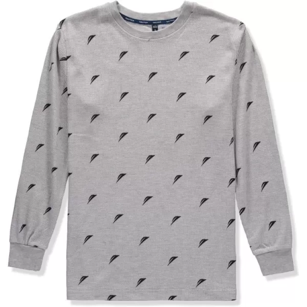 Nautica Mens Long Sleeve Base Layer Crewneck Waffle Thermal Underwear TopGrey J Class Logo