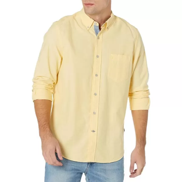 Nautica Mens Long Sleeve Button Down Solid Oxford ShirtCorn