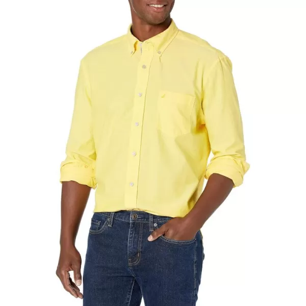 Nautica Mens Long Sleeve Button Down Solid Oxford ShirtMarigold