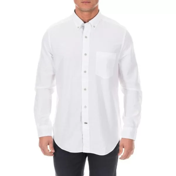 Nautica Mens Long Sleeve Button Down Solid Oxford ShirtWhite