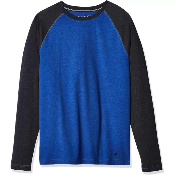 Nautica Mens Long Sleeve Crew Neck Soft Sleep TeeBright Cobalt