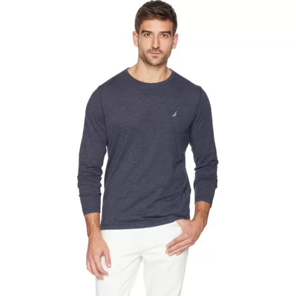 Nautica Mens Long Sleeve Crew Neck Soft Sleep TeeNavy Solid